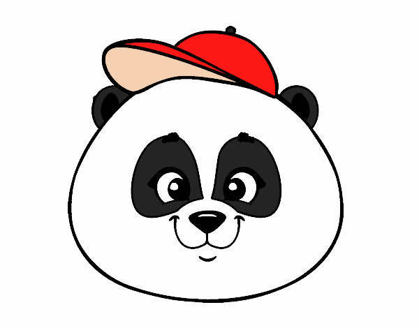 Muso di orso panda con il berretto