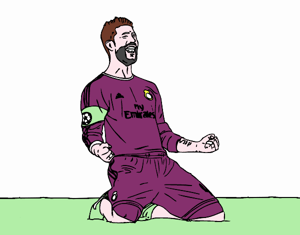 Sergio Ramos festeggiare un gol