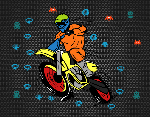 Disegno Motocross pitturato su amirotto