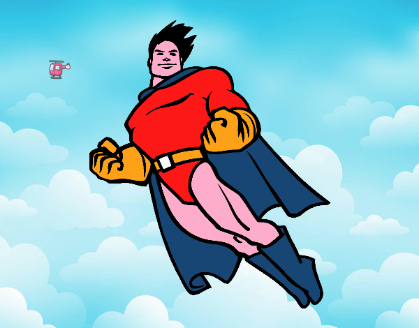 Disegno Superman in volo pitturato su MattiaR