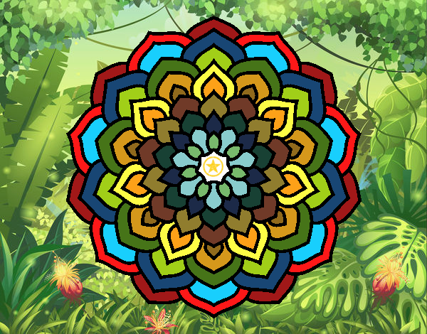 Disegno Mandala petali di fiori pitturato su LucaRix