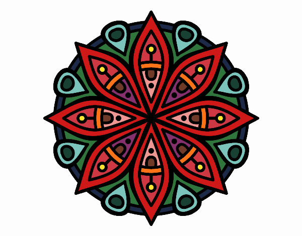 Disegno Mandala per la concentrazione pitturato su FPT01