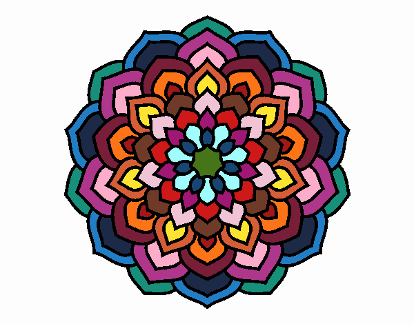 Disegno Mandala petali di fiori pitturato su FPT01