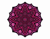 Disegno Mandala semplice simmetria pitturato su nuotatrice