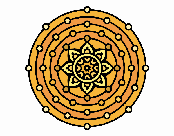 Disegno Mandala sistema solare pitturato su nuotatrice