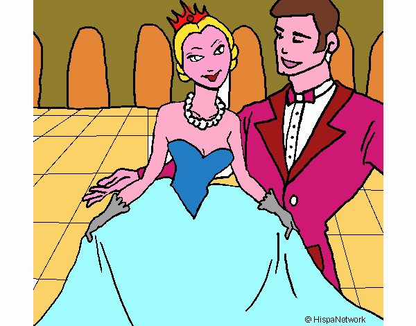 Principessa e principe al ballo 