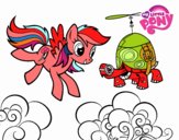 Disegno Rainbow Dash and Tank Turtle pitturato su ada2012