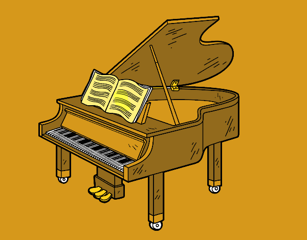 Un pianoforte a coda aperto