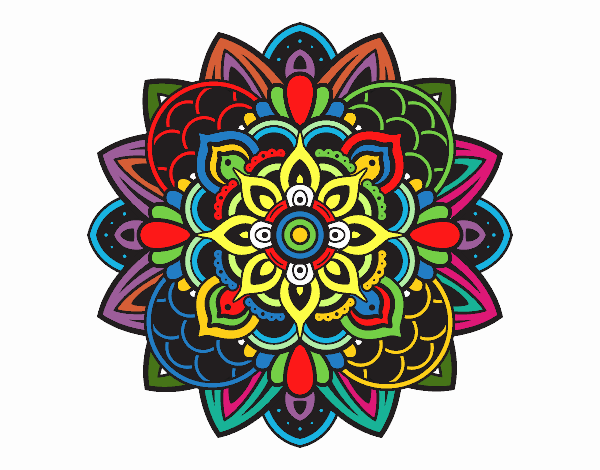 Disegno Mandala decorative pitturato su Sorgente