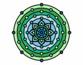 Disegno Mandala sistema solare pitturato su trilly