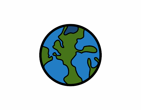 Disegno Il pianeta Tierra pitturato su DiegoBa