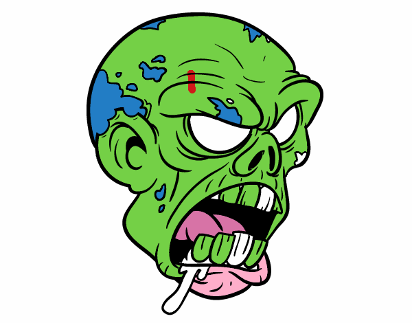 Disegno Testa di zombie pitturato su DiegoBa