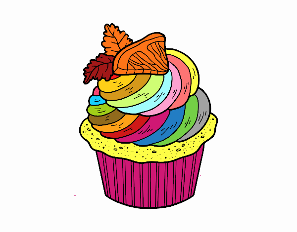 Disegno Cupcake limone pitturato su cavallo