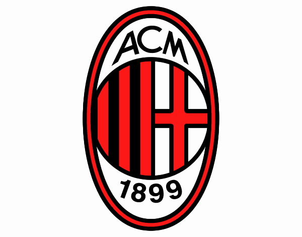 Disegno Stemma del AC Milan pitturato su enri
