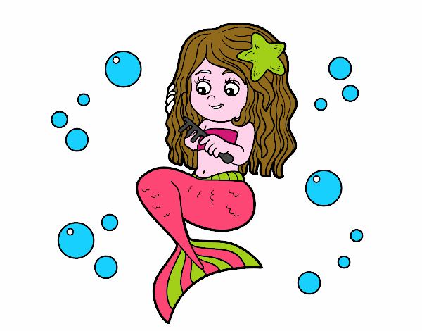 Mermaid a pettinarsi i capelli