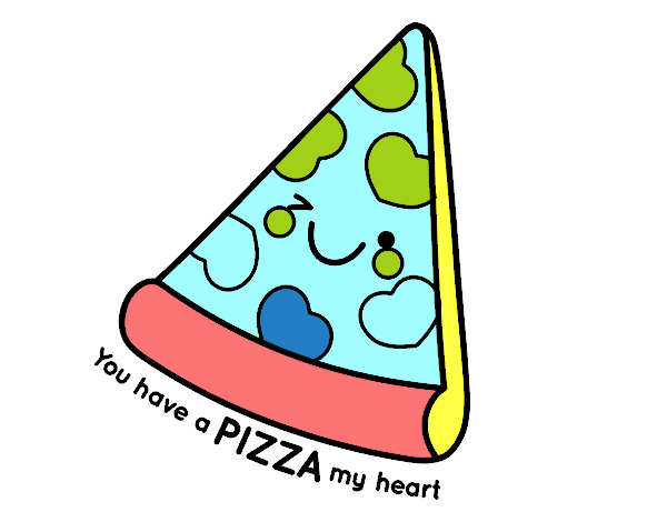 Disegno You have a pizza my heart pitturato su lavinia6