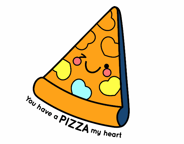 Disegno You have a pizza my heart pitturato su lavinia6