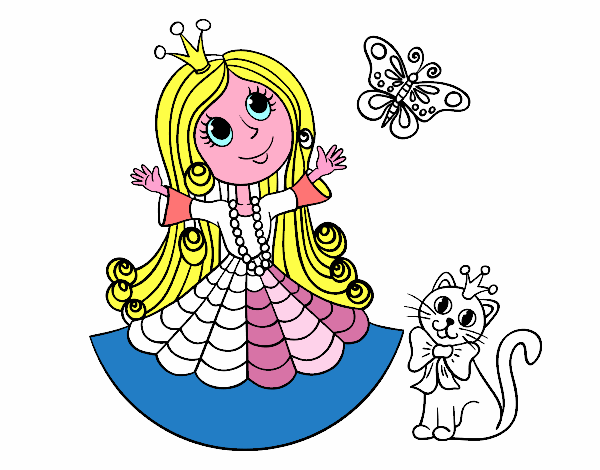 Principessa con il gatto e la farfalla