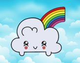 Cloud con arcobaleno Kawaii