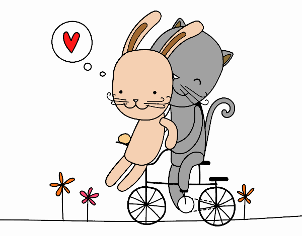 Coniglio e Gatto amanti