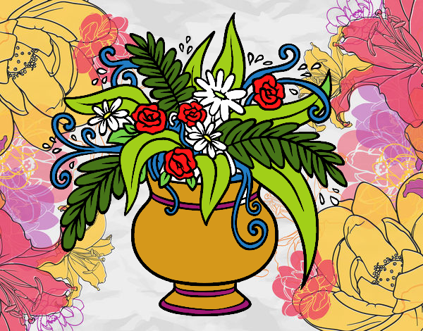 Un vaso con fiori
