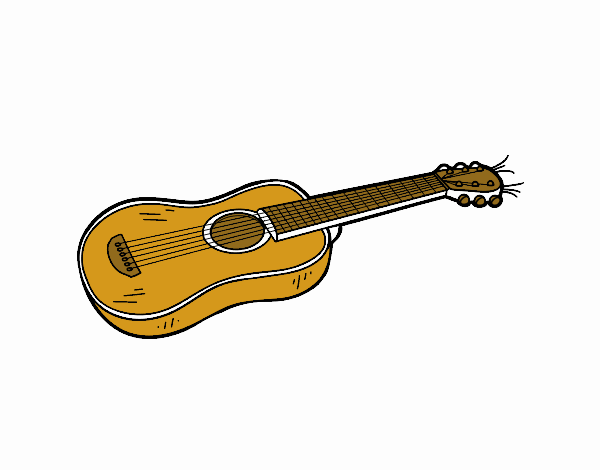 Una chitarra acustica