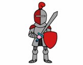 Cavaliere con spada e scudo