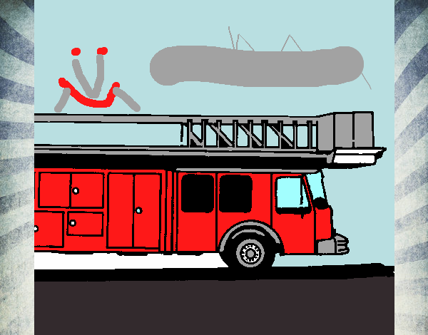 Camion dei pompieri con la scala