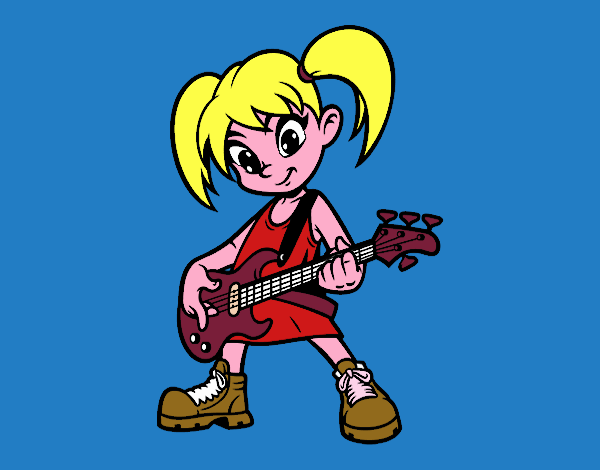 bambina che suona la chitarra