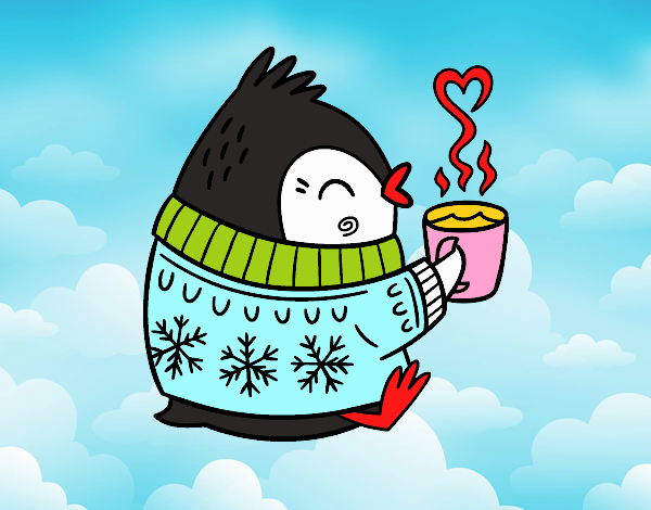 Uccellino con un tè