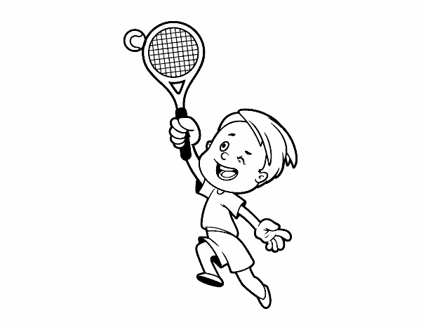 Ragazzo giocando a tennis