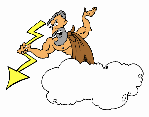 Zeus con un fulmine