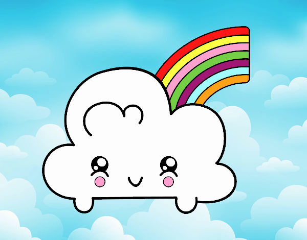 Cloud con arcobaleno Kawaii