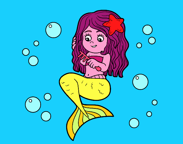 Mermaid a pettinarsi i capelli