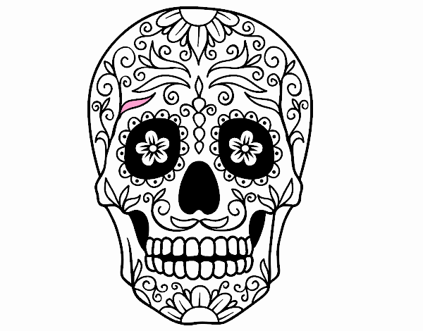 Disegno Teschio messicano colorato da Utente non registrato il 29 di  Ottobre del 2020