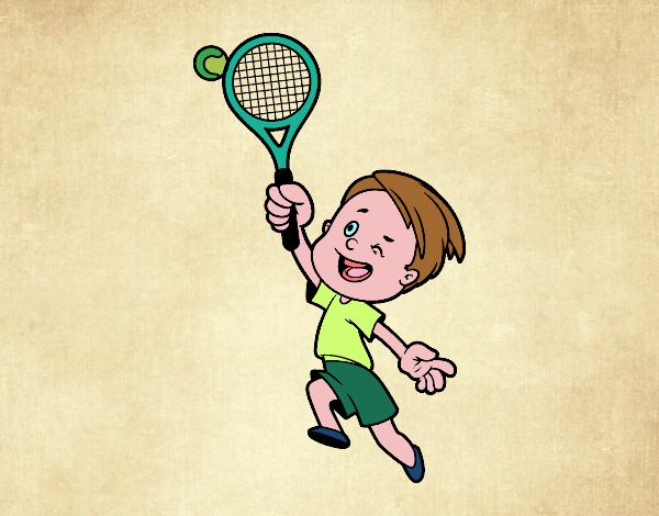 Ragazzo giocando a tennis