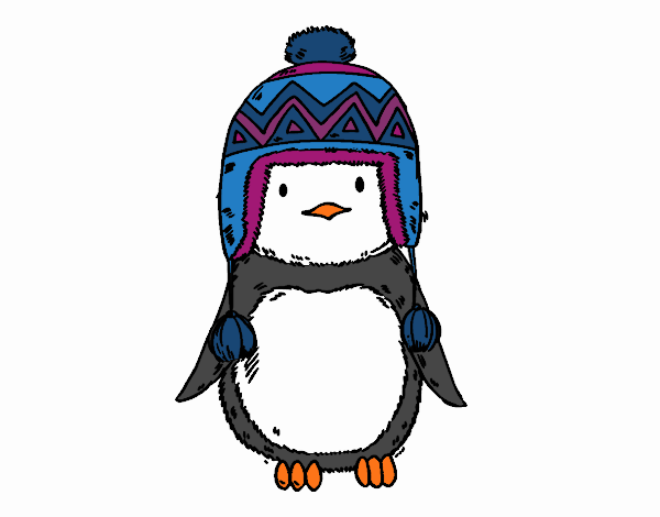 Pinguino bambino con il cappello