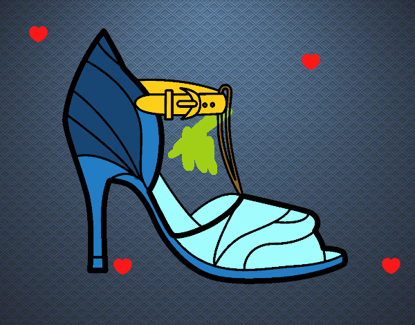 scarpa con tacco blu