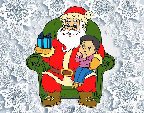 Babbo Natale con il suo nipotino