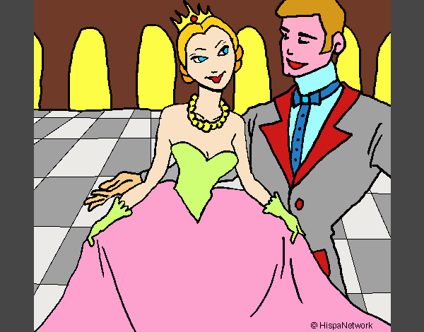 Principessa e principe al ballo 