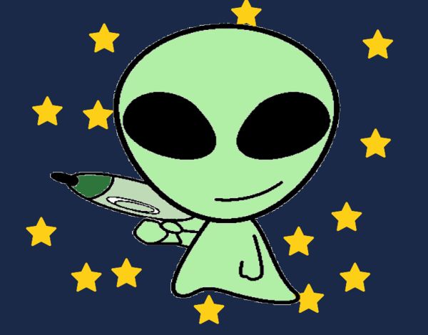 Disegno kawaii di alieno
