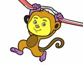 Scimmia che pende da un ramo