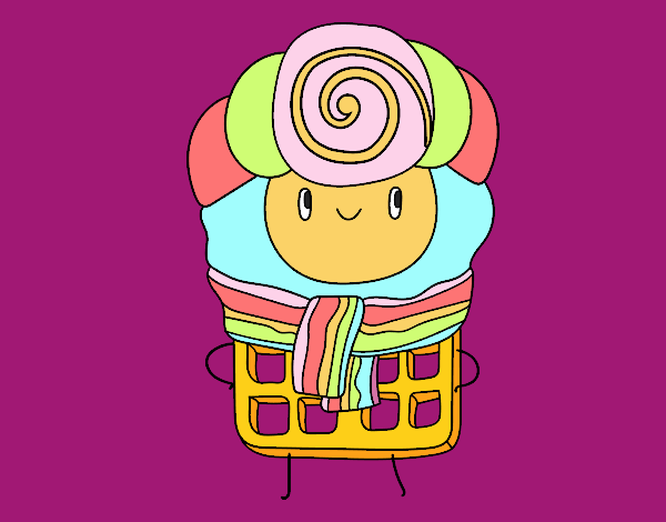 Il waffle color pastello e con la sciarpa arcobaleno ( Bruno)