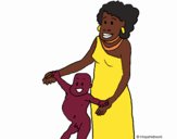 Madre e figlio della Guinea