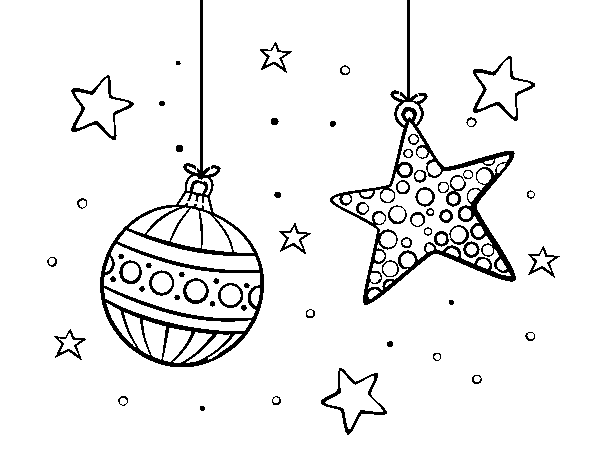 Disegno di Addobbi natalizi da Colorare