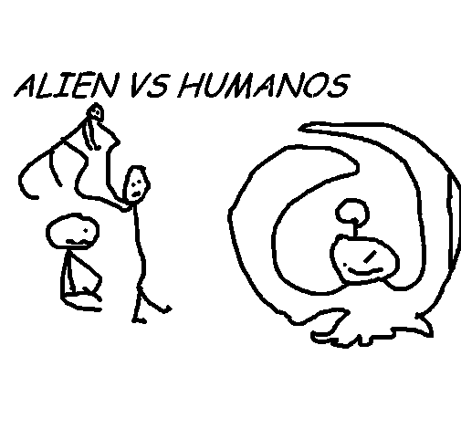 Disegno di Alien VS umano da Colorare