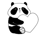 Disegno di Amore Panda da colorare