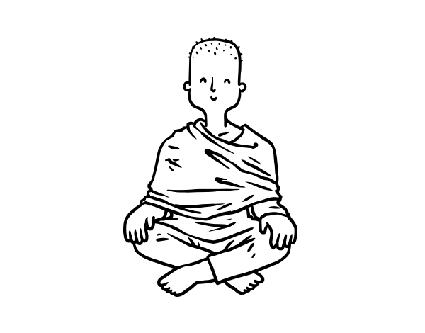 Disegno di Apprendista buddista da Colorare