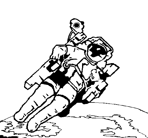 Disegno di Astronauta nello spazio  da Colorare