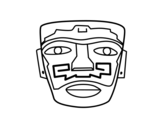 Disegno di Aztec maschera ancestrale da colorare